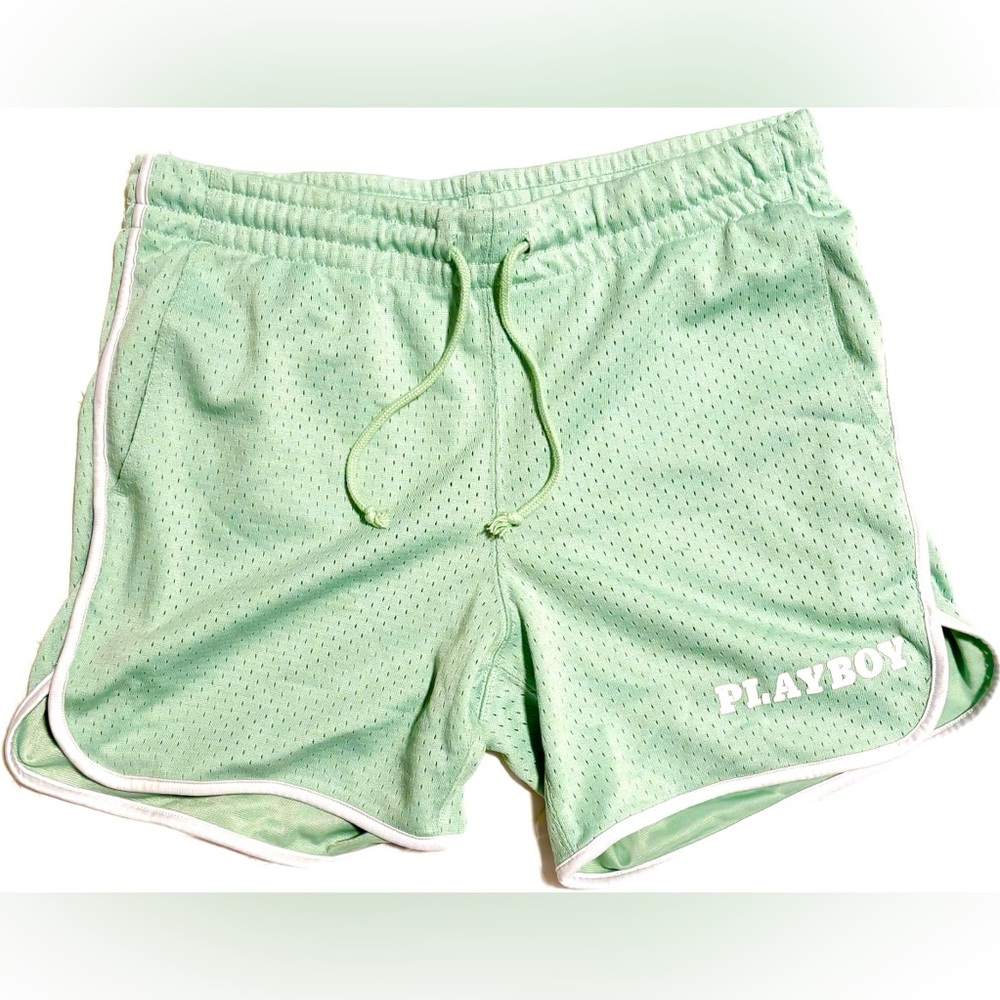 PLAYBOY Mint Green 5” Mesh Shorts